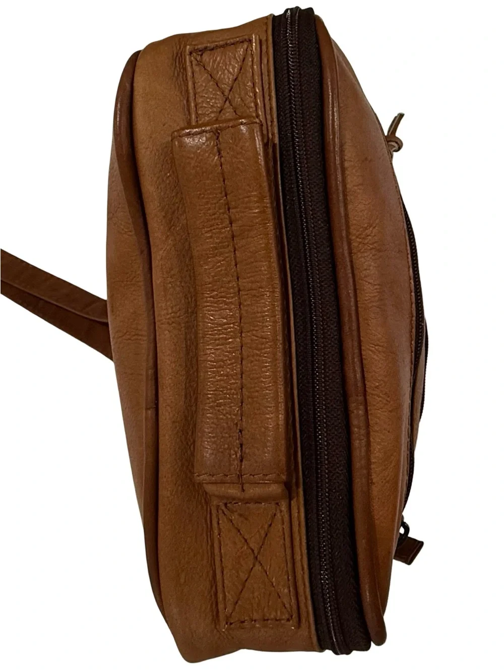 Vintage Geonardi Genuine Leather Crossbody Messenger Bag Brown Made in Colombia